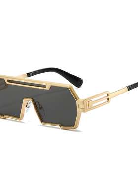 日本portney bell个性古蒸汽朋克太阳镜男潮 一体不规则墨镜女