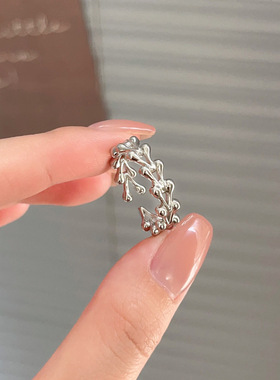 英国设计师cherry kitty银瑞泰s925银龙骨许愿骨开口戒指女小众