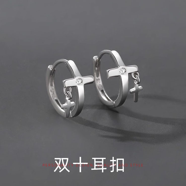 日本portney bells925银流苏耳扣男ins潮个性痞帅冷淡风嘻哈简约