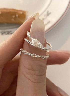 日本portney bells925银打结编织戒指女ins冷淡风小众设计简约