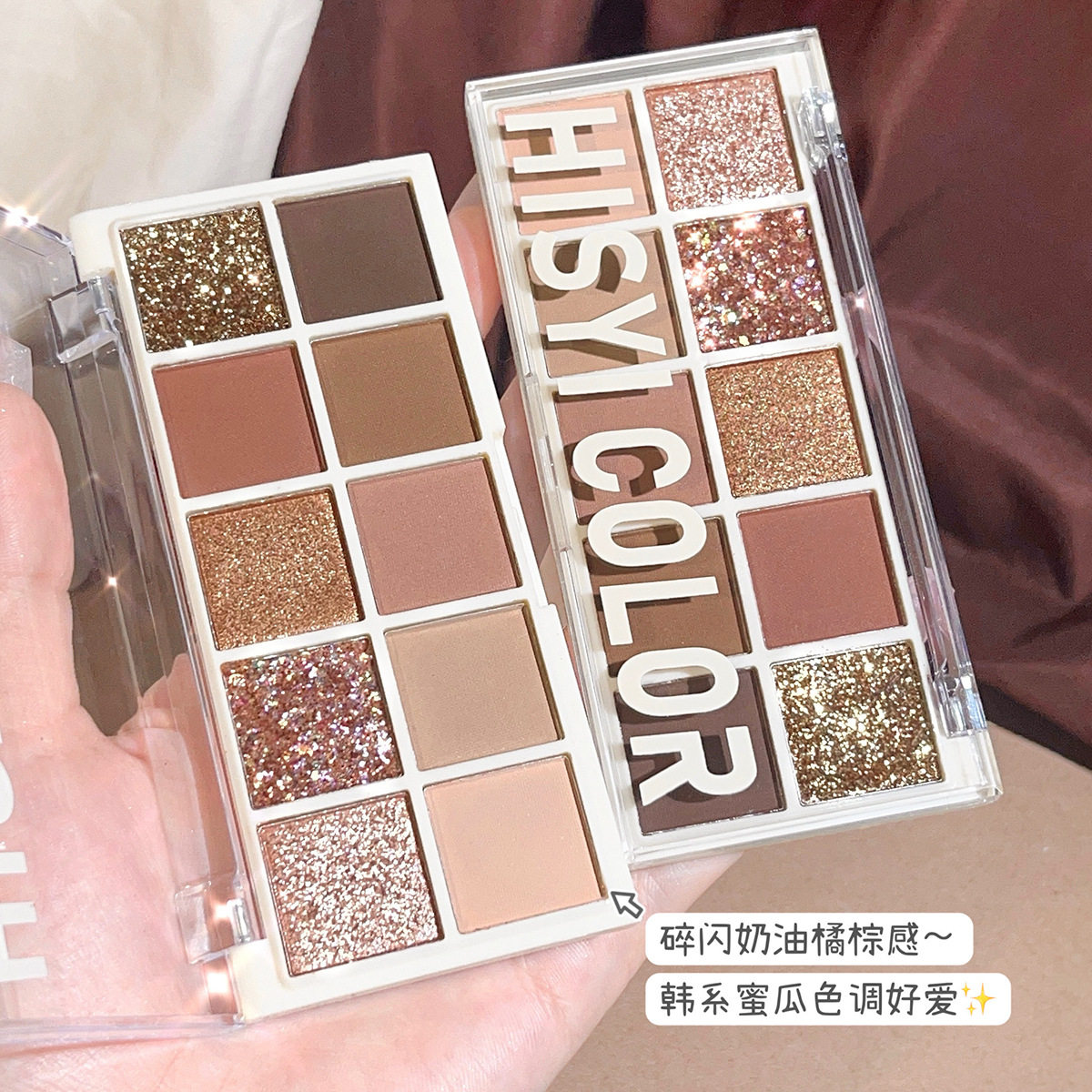 新款推荐hisyi十色眼影盘哑光大地色珠光细闪欲ins学生党日常眼影