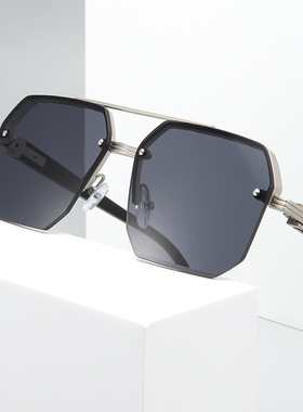 日本portney bell热款双粱方形太阳镜欧美个性简约半框飞行员