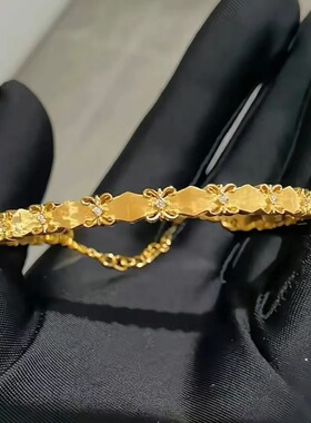 日本portney bell年新款中古重工鸢尾花手镯女中古小众手轻奢