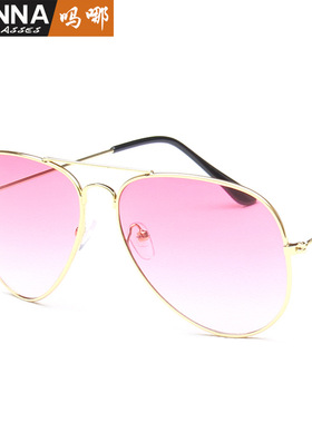 日本portney bell新款渐进色太阳镜 时尚金属框蛤蟆镜 飞行员