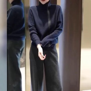 显瘦女装 日本portney 时尚 bell新款 高领拉链色外套休闲长裤