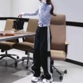 bell春季 时尚 新款 t恤休闲宽松卫裤 女 洋气条纹长袖 日本portney