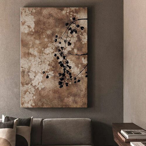 诧寂风装饰画花卉设计师壁画原创茶室挂画民宿玄关入户走廊中古风