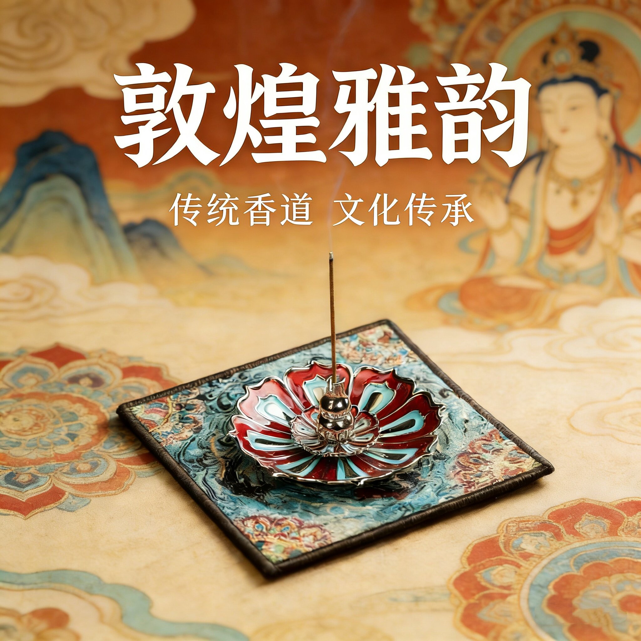 敦煌莲花香插葫芦香托底座多功能线香插盘香炉室内茶道立香薰摆件