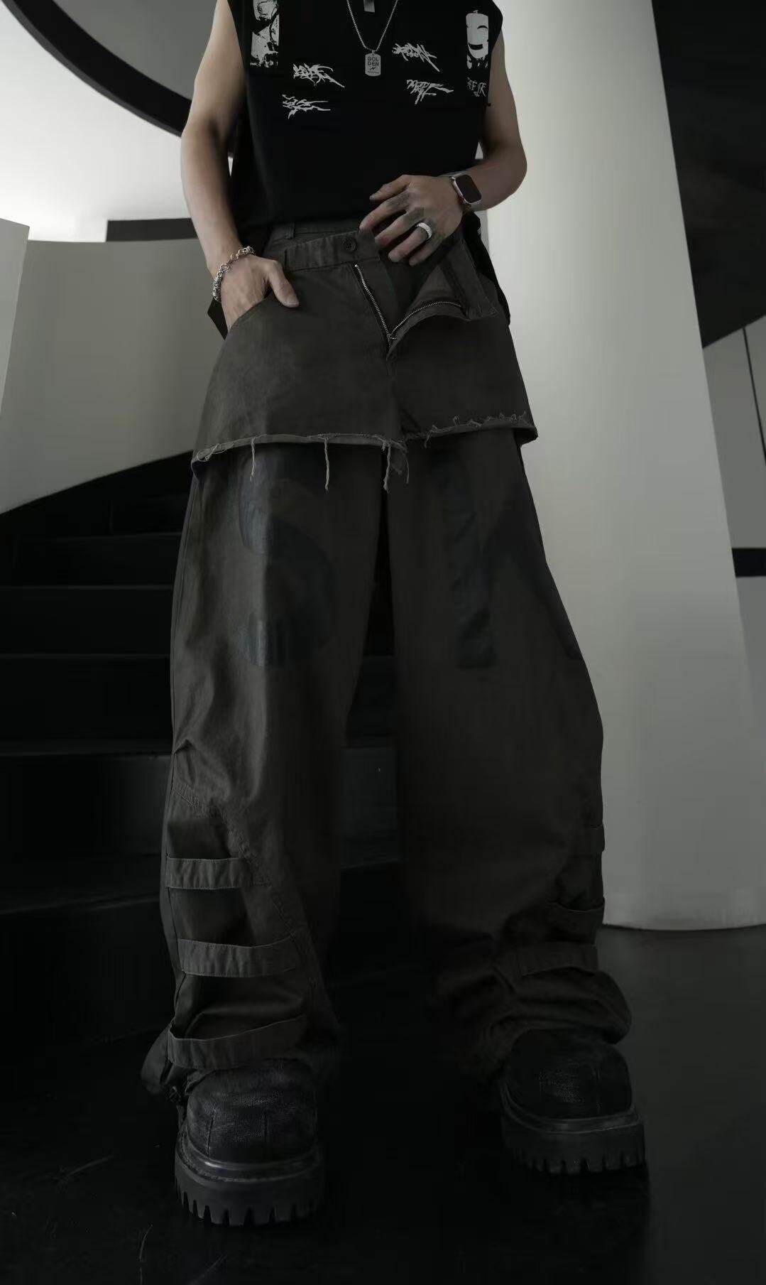 美式高街vibe风牛仔裤男款夏季薄款宽松直筒阔腿裤子潮牌痞帅