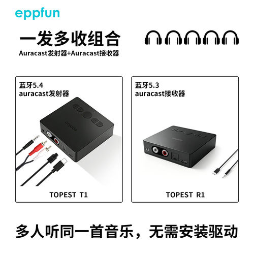 auracast 一发多收发射接收，适用于多人听音乐多人看电视