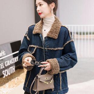 棉衣女装2025秋冬季新款宽松大码小棉袄加绒加厚牛仔外套短款棉服