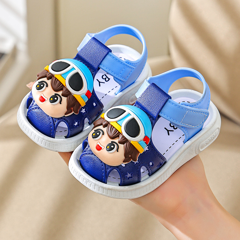 宝宝学步鞋夏季婴幼童鞋包头防踢防滑软底01-2-3岁男女童儿童凉鞋