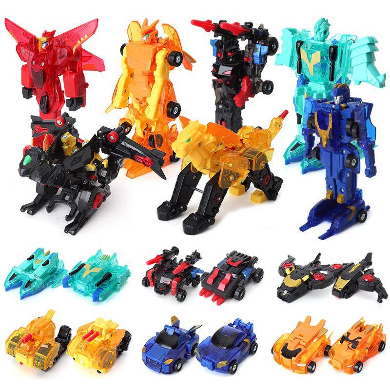 爆速合体玩具机械碰碰变形一触飞龙飞车金刚报数爆速机甲凌空威甲