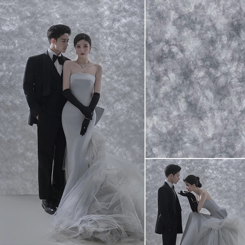 莫兰迪室内影楼婚纱摄影背景照简约高级感灰色艺术写真纹理复古肌理仿