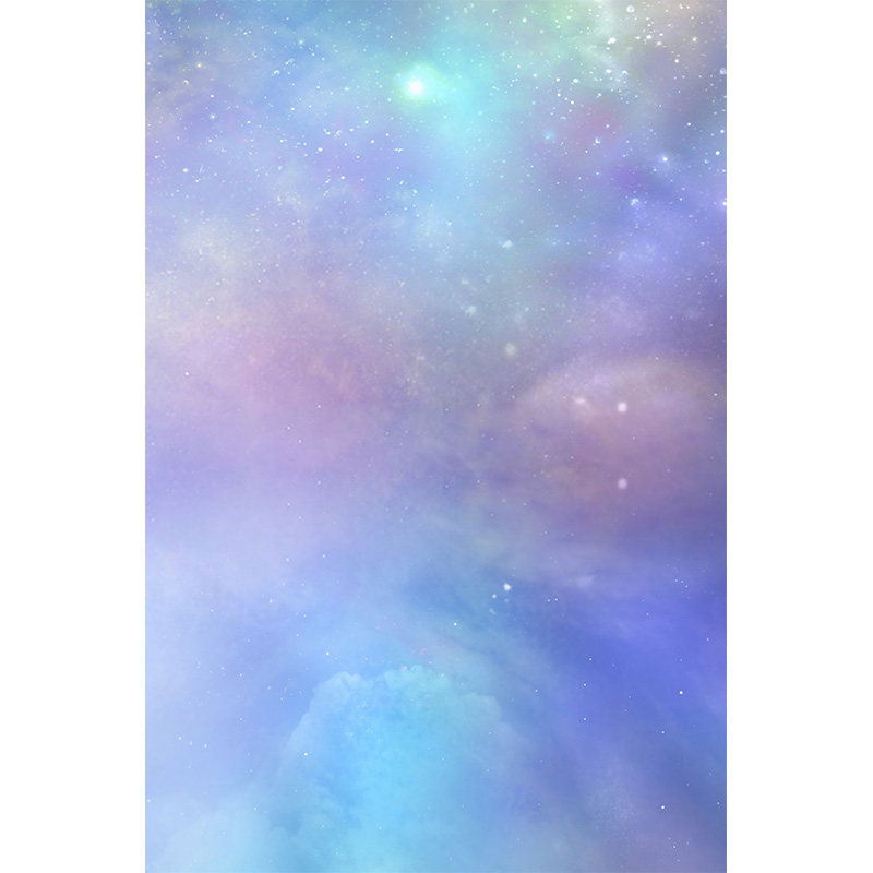 新款影楼蓝色星空儿童主题背景拍照背景布梦幻商业天空摄影背景布仿