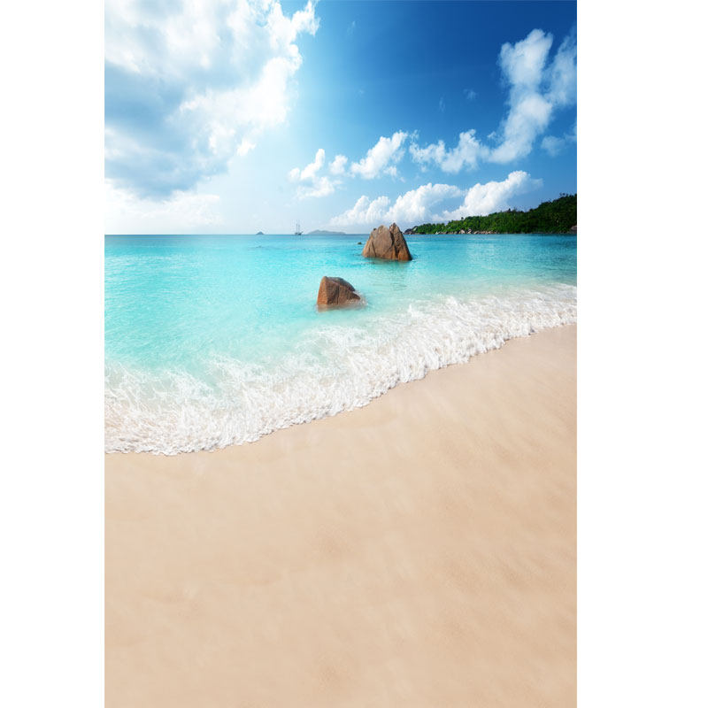 海边沙滩主题婚纱摄影拍照背景布影楼油画布风景喷绘背景个人写真艺术