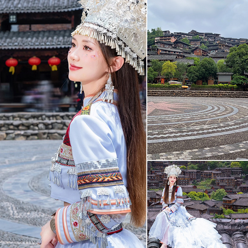 大山风景少数民族风村影楼婚纱摄影背景布苗族个性艺术写真可定制无纺布杂志MH-0964 3C数码配件 背景布类 原图主图