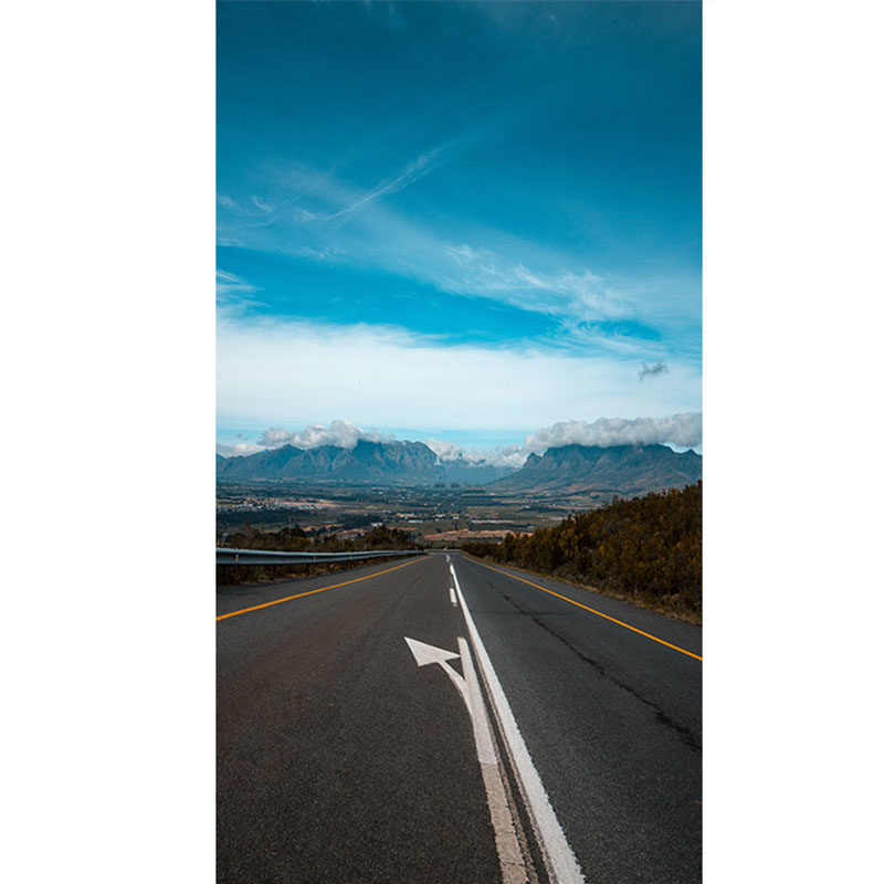 马路风景油画布背景布摄影影楼拍摄道具复古喷绘背景仿手绘工笔画蓝天