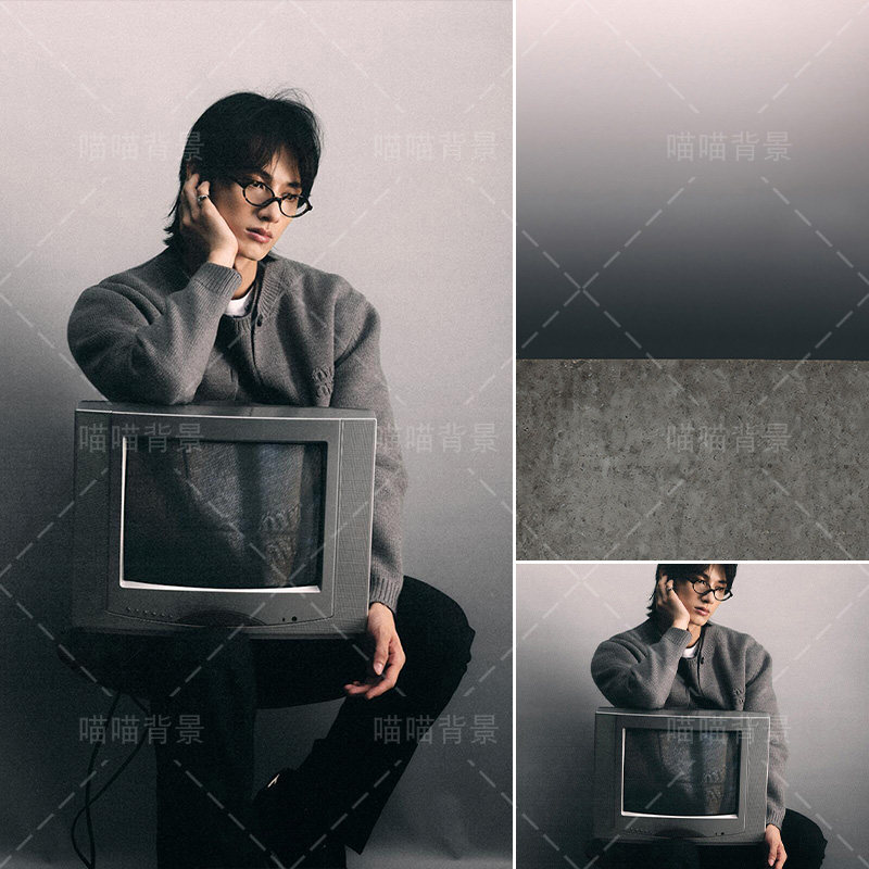 黑白灰渐变模特男生写真拍照背景布清冷感封面摄影杂志商拍影棚室内高级感男女服装拍摄艺术背景纸MH-3523,3C数码配件,背景布类,淘宝优惠券,粉丝福利购,淘宝优惠卷