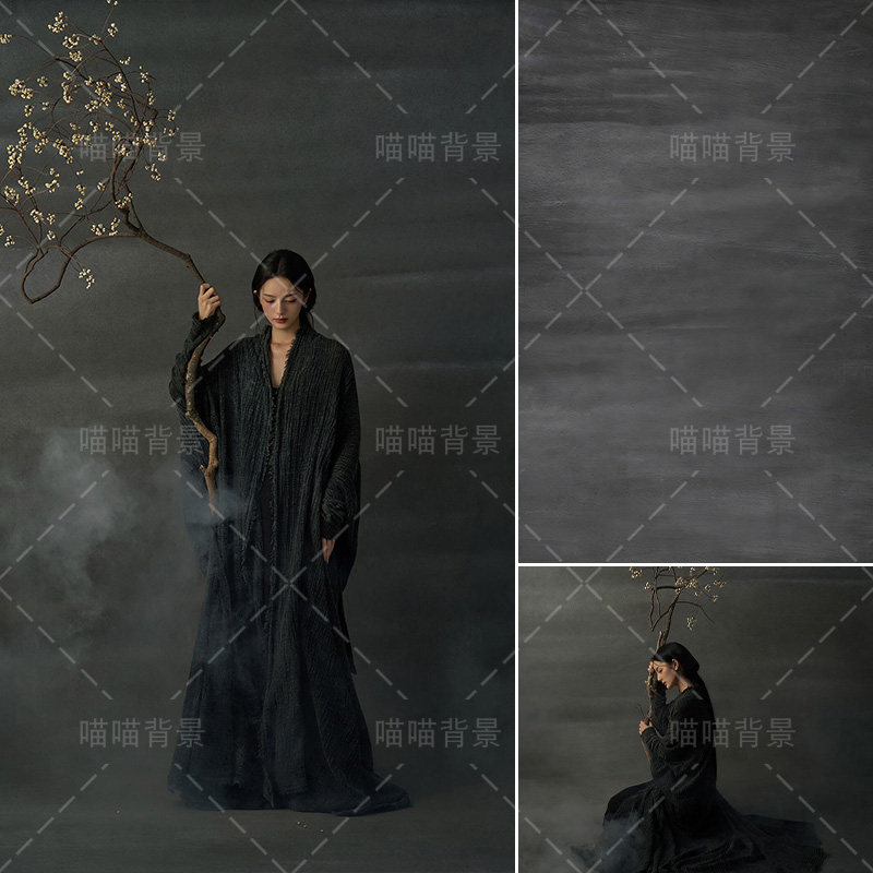 灰色新中式清冷风少女写真拍照背景布禅意高级感氛围感理肌理中国风挂布东方仙境摄影背景纸浪漫感MH-3521,3C数码配件,背景布类,淘宝优惠券,粉丝福利购,淘宝优惠卷