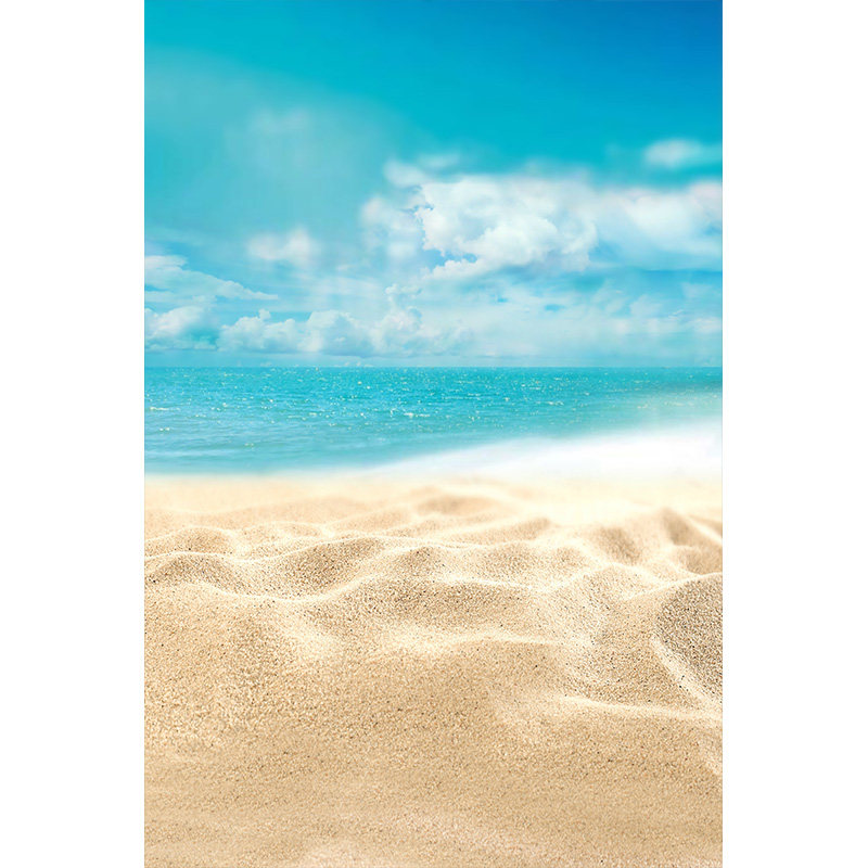 儿童萌宝影棚室内拍照海景背景布沙滩海边可爱宝宝生日艺术写真夏日