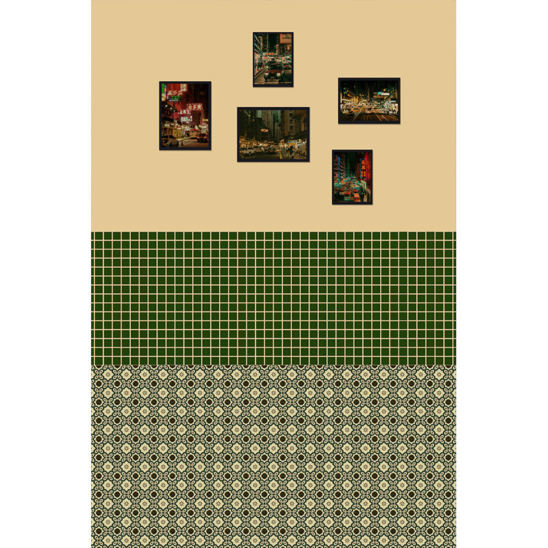 90年代复古绿色港风婚纱照油画背景布摄影背景布室内影楼室内拍摄道具