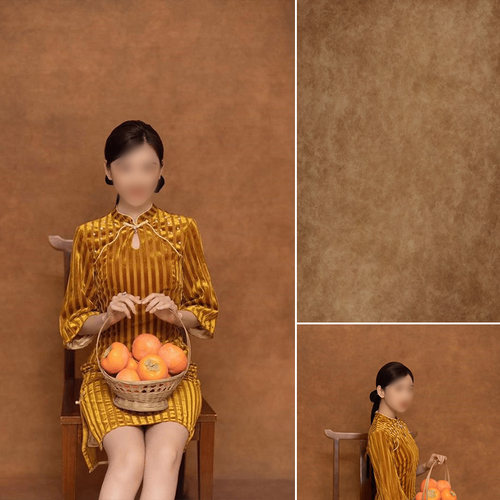 纯色橘色影楼摄影背景定制尺寸