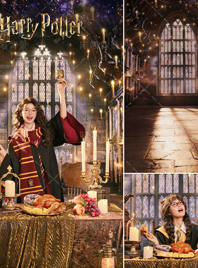 圣诞哈利波特魔法城堡毕业照写真拍照背景布学生商拍杂志摄影道具霍格沃兹魔法大片巫师氛围感背景纸MH-3171