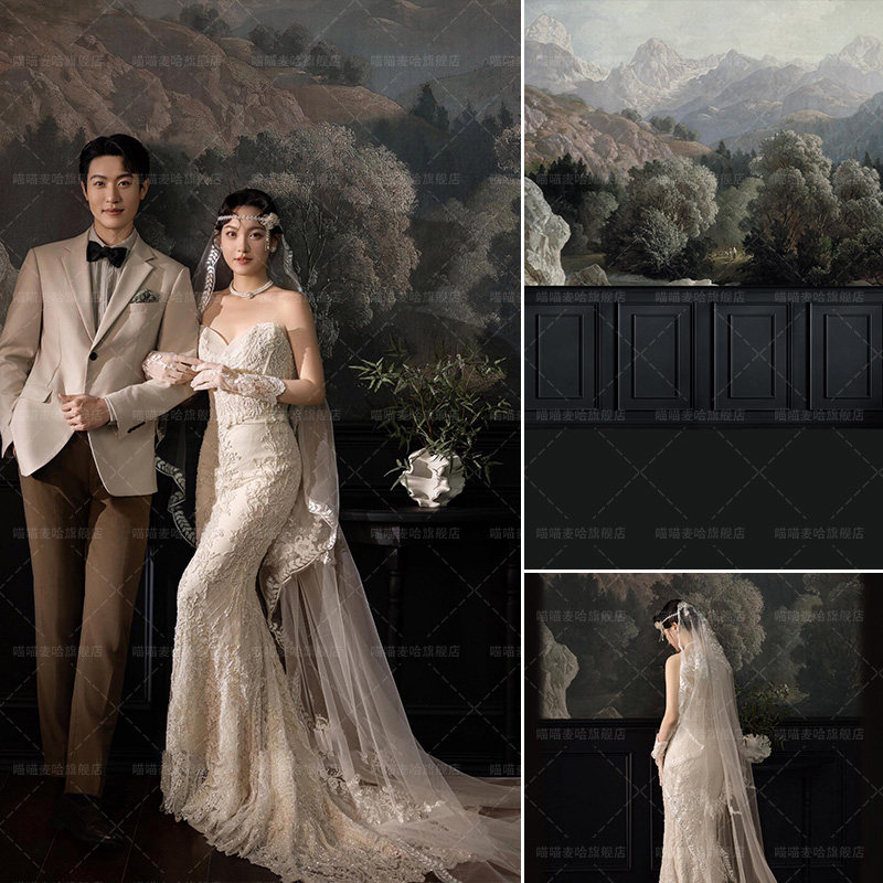 法式油画布背景布宫廷风影楼婚纱摄影拍照背景布仿手绘高级感复古写真肌理情侣儿童影棚室内个性创意MH-1034,3C数码配件,背景布类,淘宝优惠券,粉丝福利购,淘宝优惠卷