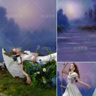 油画MH 化星梦岛古典欧式 3054 油画绮幻之境少女写真拍照背景布蕾蕾星梦岛系列主题拍摄影背景纸风格 复古法式