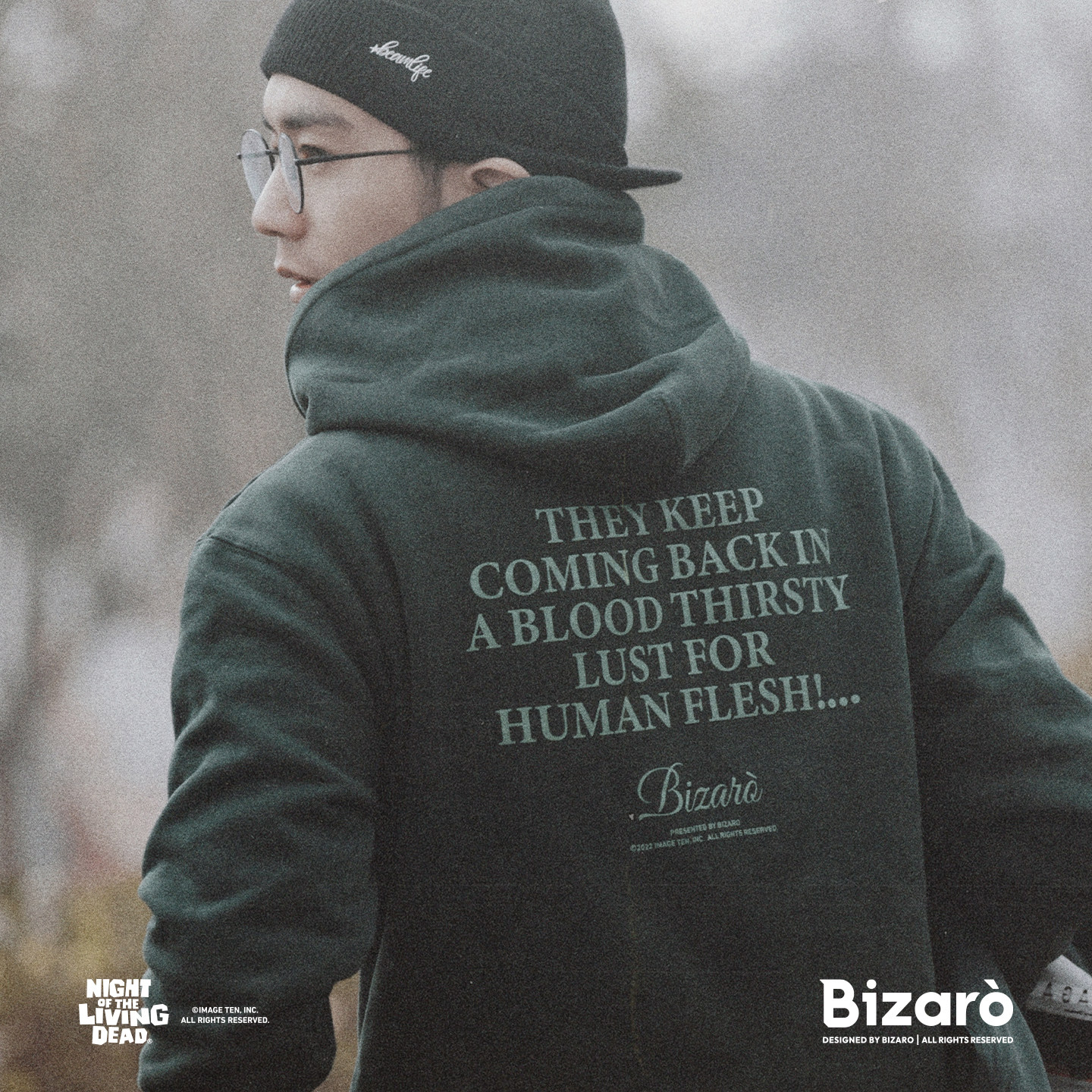 BIZAROx活死人之夜丨正版授权Cult/恐怖电影联名贴布设计休闲卫衣