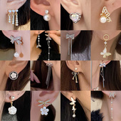 爆款 轻奢高级感耳夹无耳洞流苏耳饰珍珠耳钉夏季 港风气质耳环新款