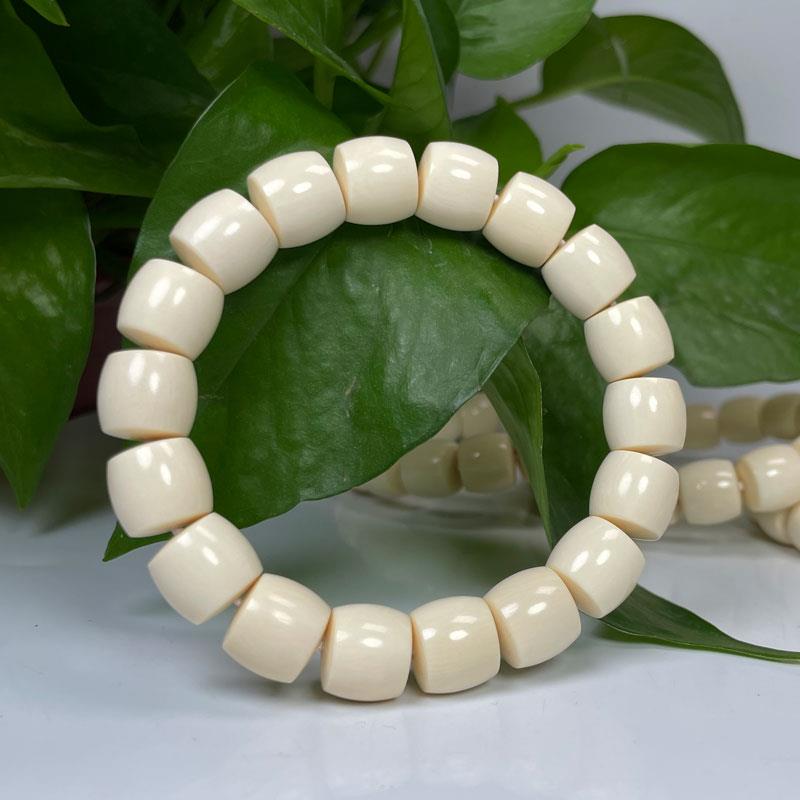 巧匠猛犸手串中国风直切手串天然猛犸象牙满纹单圈佛珠文玩手链