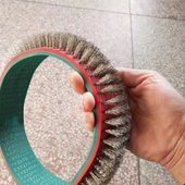 厂家屏蔽网刷编织机钢丝皮带刷同步带毛刷环形橡胶皮带刷