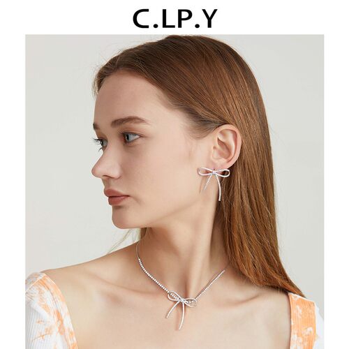 C.LP.Y时尚百搭女蝴蝶结耳环