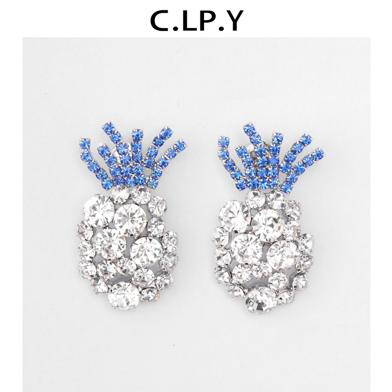 CLPY凤梨耳环女明星同款原创设计