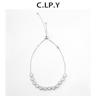 颈链锆石项链 C.LP.Y圆形钻choker原创设计小众轻奢气质时尚 3折