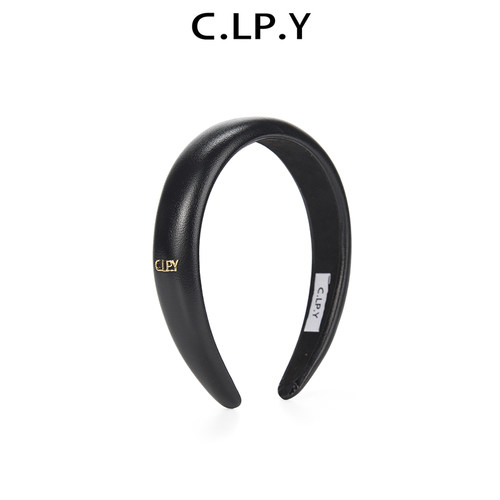 C.LP.Y亮光皮质金属Logo发箍