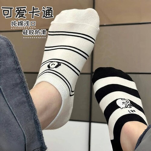 夏季船袜女纯棉防滑不掉跟浅口袜