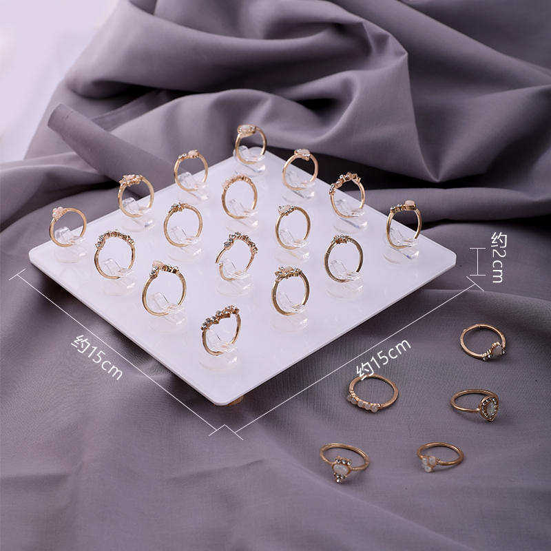 首饰展示架戒指架托白色亚克力展示台珠宝展示道具戒指座陈列道具