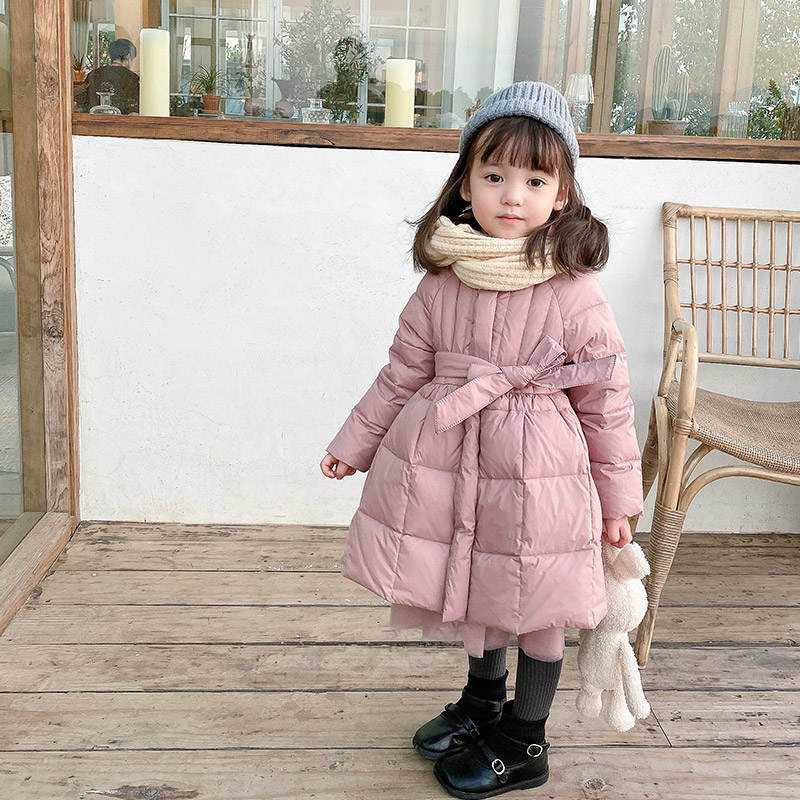 韩国女童羽绒棉服2021冬装新款儿童加厚中长款外套宝宝洋气棉袄潮