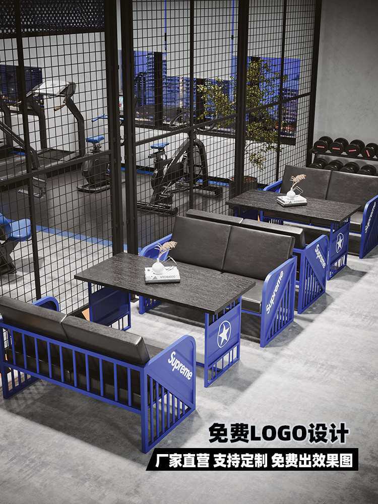 定制工业风桌椅酒吧烧烤店西餐厅咖啡厅音乐清吧商用铁艺卡座沙发