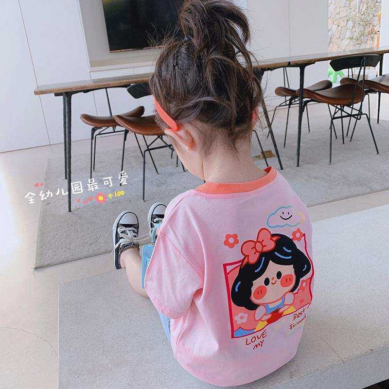 女童短袖上衣可爱韩版百搭t恤女宝宝夏甜美小女孩上衣洋气t打底衫