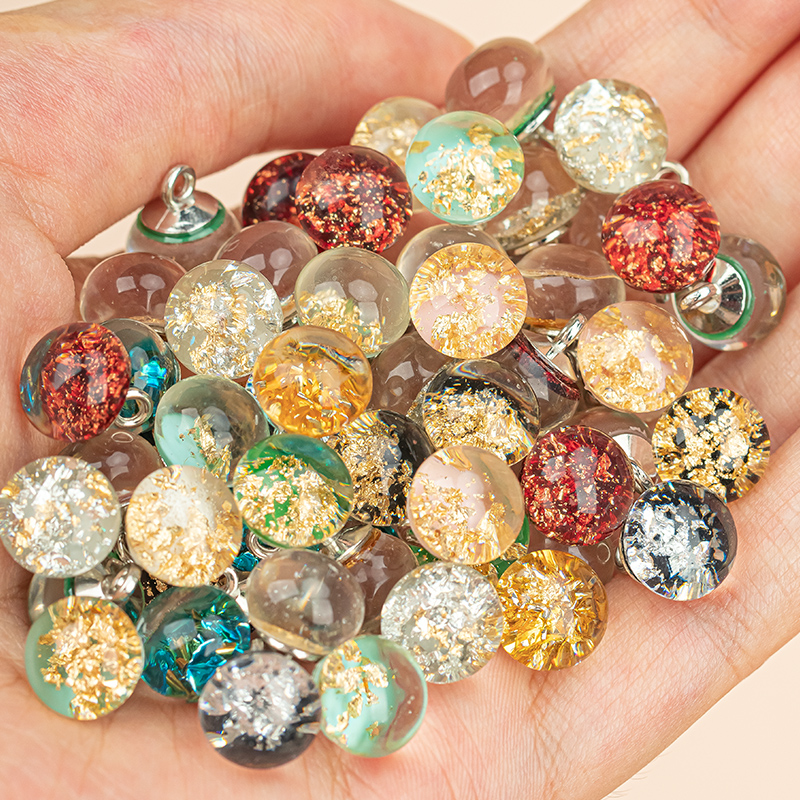 旗袍金箔树脂透明扣国风纽扣