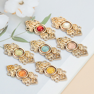 旗袍盘扣扣子汉服金属对扣明制宋制复古子母扣立领披肩纽扣女