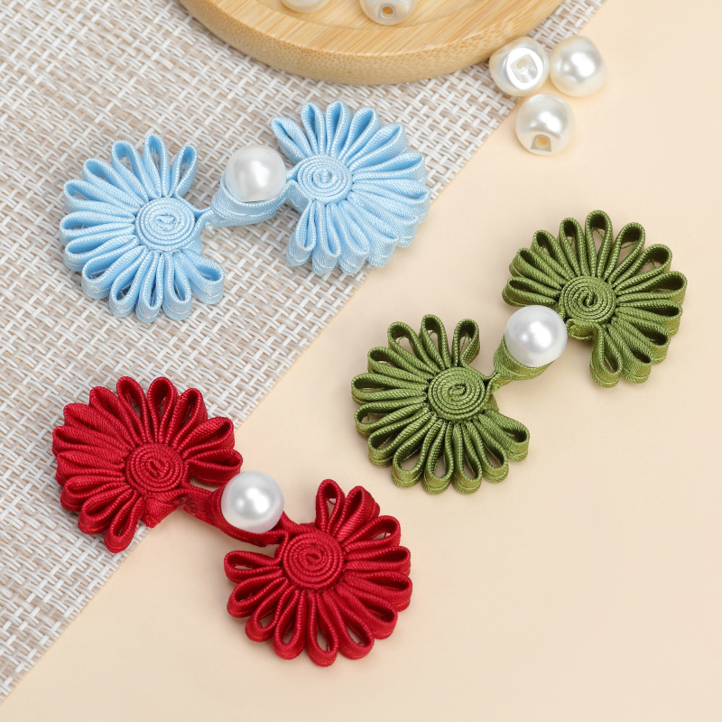 新中式旗袍盘扣扣子珍珠手工纽扣