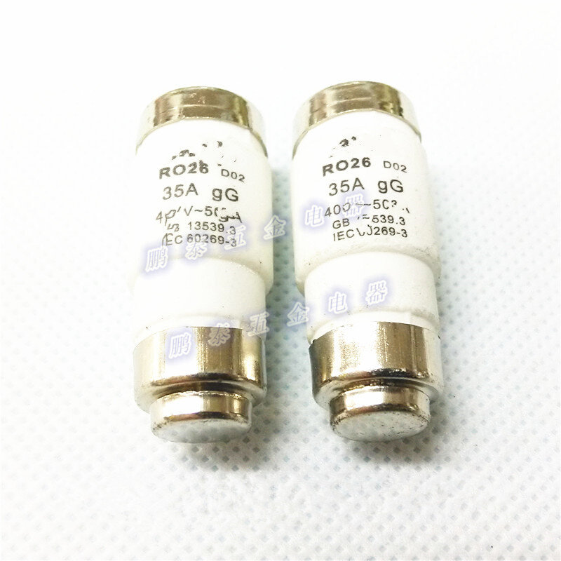 陶瓷保险丝管RO26 R026旋式熔断器体4A16A35A圆筒熔芯380V