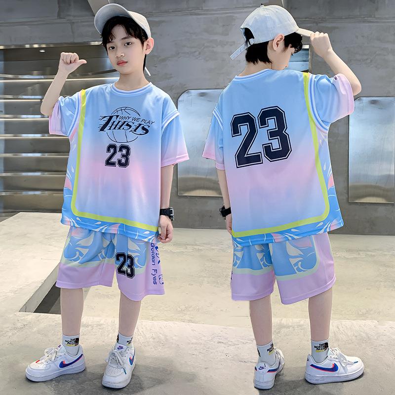 儿童篮球服套装男童球衣2025新款中大童运动男孩夏季速干短袖球服