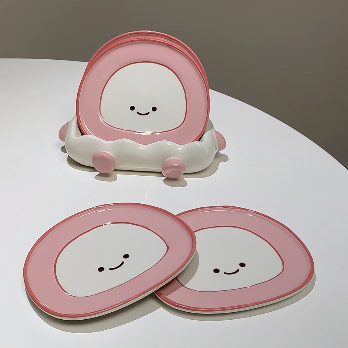 瑞士卷骨碟家用餐桌陶瓷盘子食品级套装水果盘高颜值蘸料碟沙拉盘