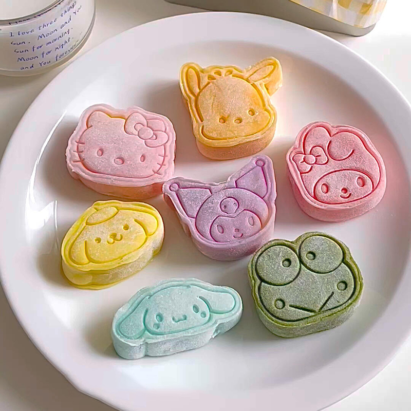 中秋节可爱猫猫月饼模具新款冰皮糕点压花器按压式小饼干烘焙工具